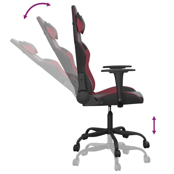 Gaming Stuhl mit Massage Schwarz/Weinrot