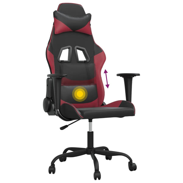 Gaming Stuhl mit Massage Schwarz/Weinrot