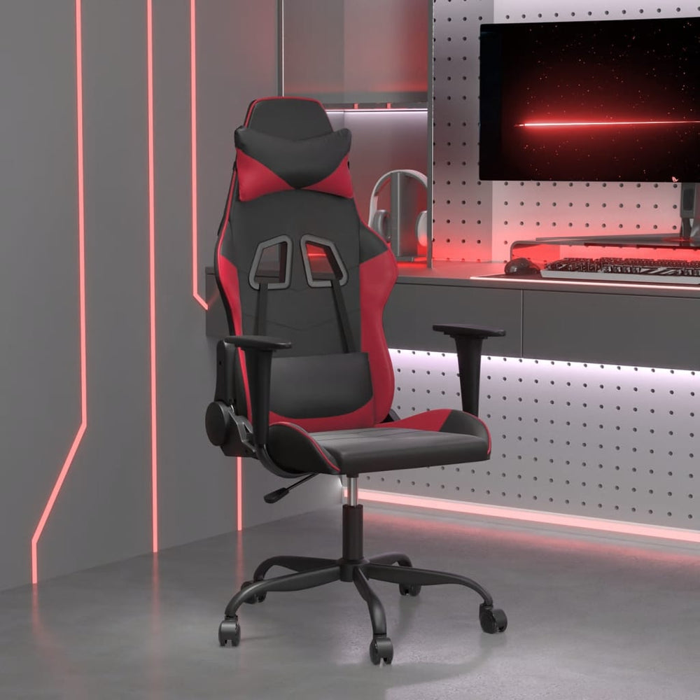 Gaming Stuhl mit Massage Schwarz/Weinrot