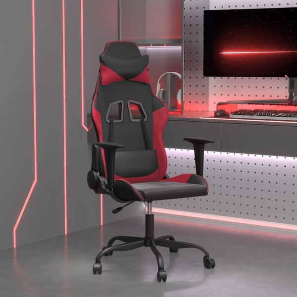 Gaming Stuhl mit Massage Schwarz/Weinrot