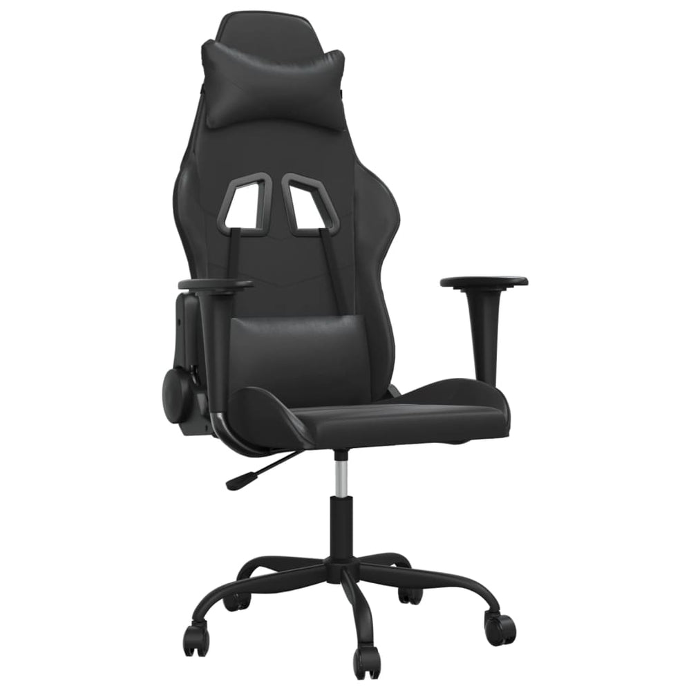 Gaming Stuhl mit Massage Schwarz Kunstleder