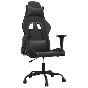 Gaming Stuhl mit Massage Schwarz Kunstleder