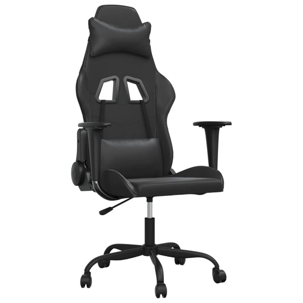 Gaming Stuhl mit Massage Schwarz Kunstleder