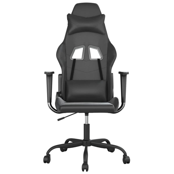 Gaming Stuhl mit Massage Schwarz Kunstleder