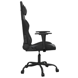 Gaming Stuhl mit Massage Schwarz Kunstleder