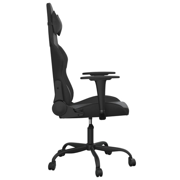 Gaming Stuhl mit Massage Schwarz Kunstleder