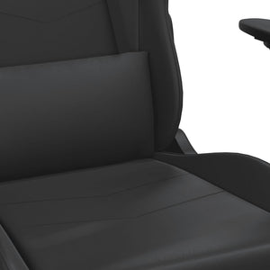 Gaming Stuhl mit Massage Schwarz Kunstleder