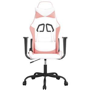 Gaming Stuhl mit Massage Weiß/Rosa