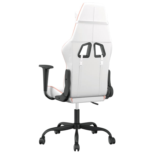 Gaming Stuhl mit Massage Weiß/Rosa