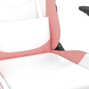 Gaming Stuhl mit Massage Weiß/Rosa