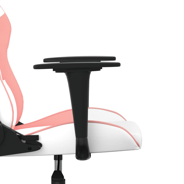 Gaming Stuhl mit Massage Weiß/Rosa