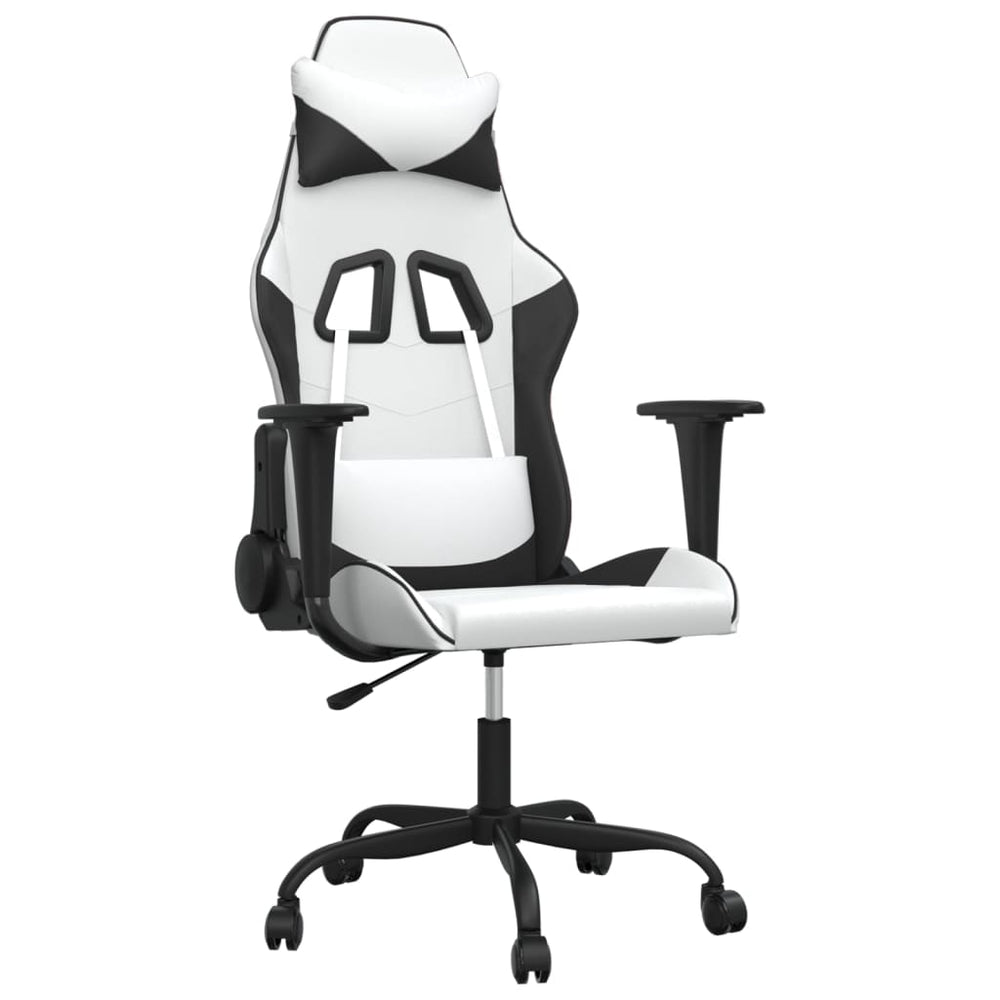 Gaming Stuhl mit Massage Weiß/Schwarz