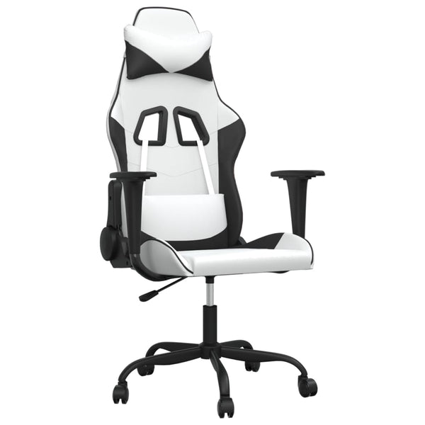 Gaming Stuhl mit Massage Weiß/Schwarz