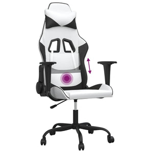 Gaming Stuhl mit Massage Weiß/Schwarz