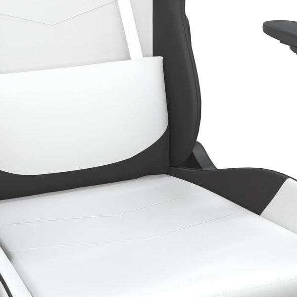 Gaming Stuhl mit Massage Weiß/Schwarz