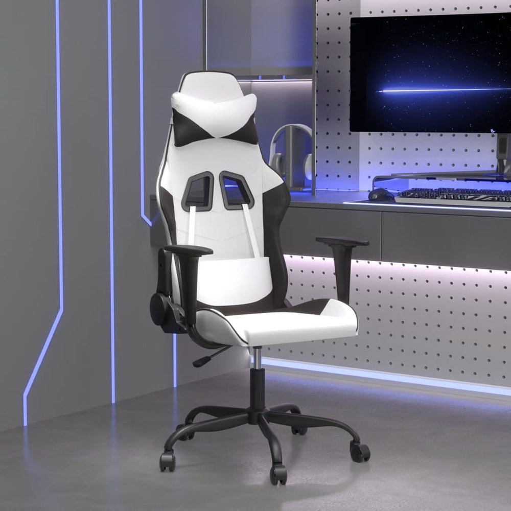 Gaming Stuhl mit Massage Weiß/Schwarz