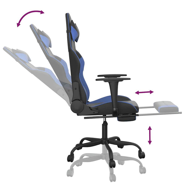 Gaming Stuhl mit Massage & Fußstütze