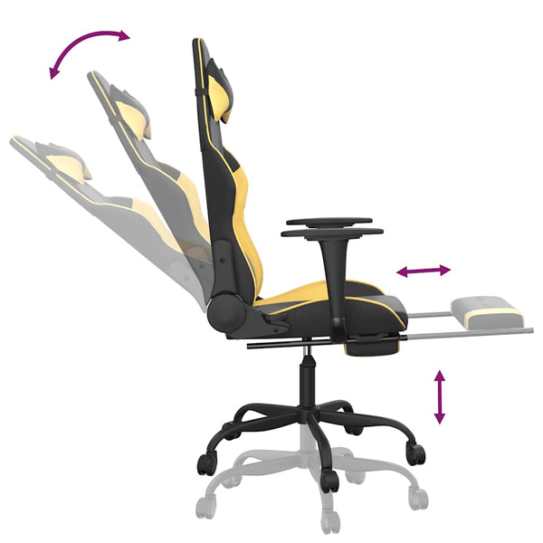 Gaming Stuhl mit Massage und Fußstütze
