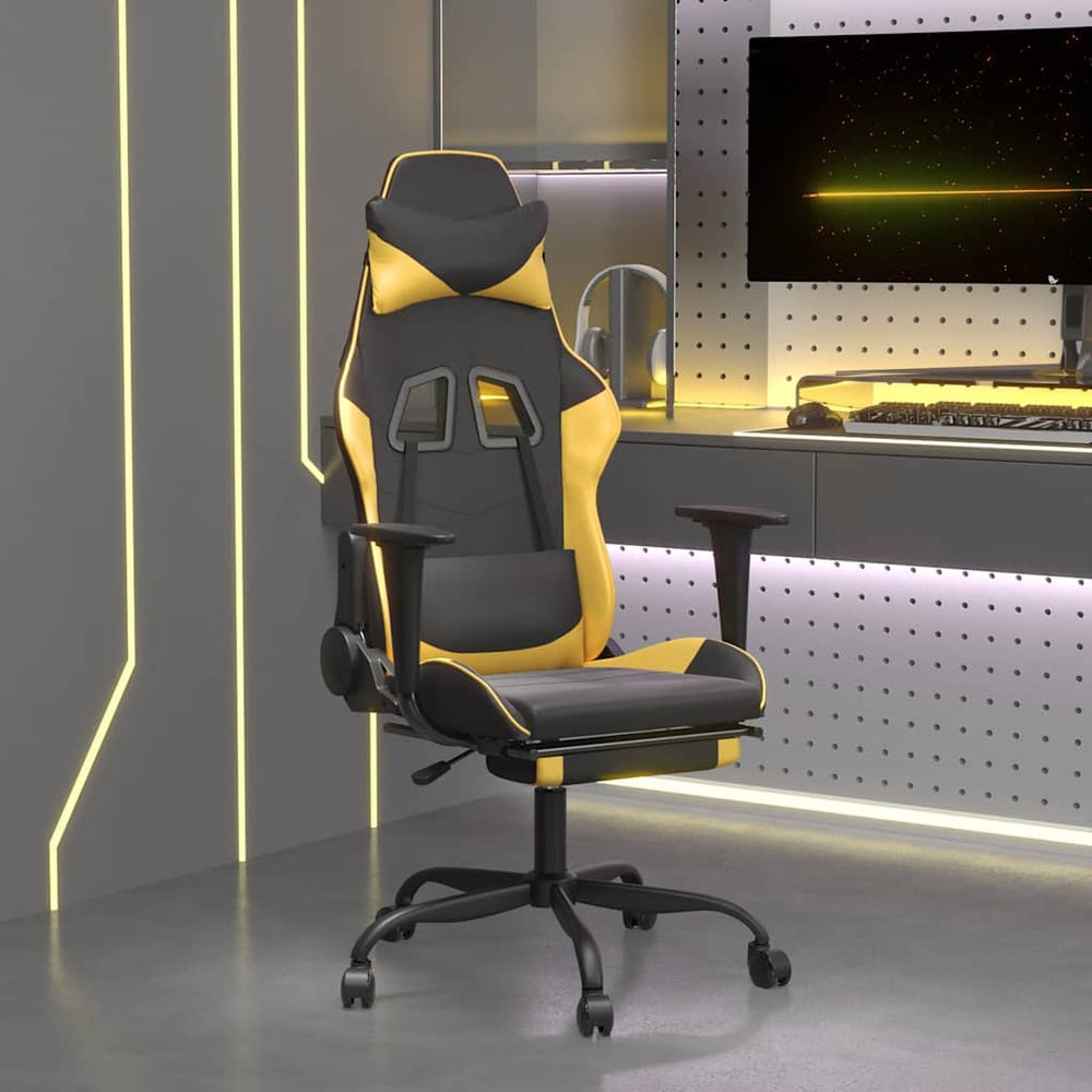 Gaming Stuhl mit Massage und Fußstütze