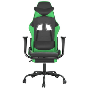 Gaming Stuhl mit Massage, Fußstütze Schwarz & Grün