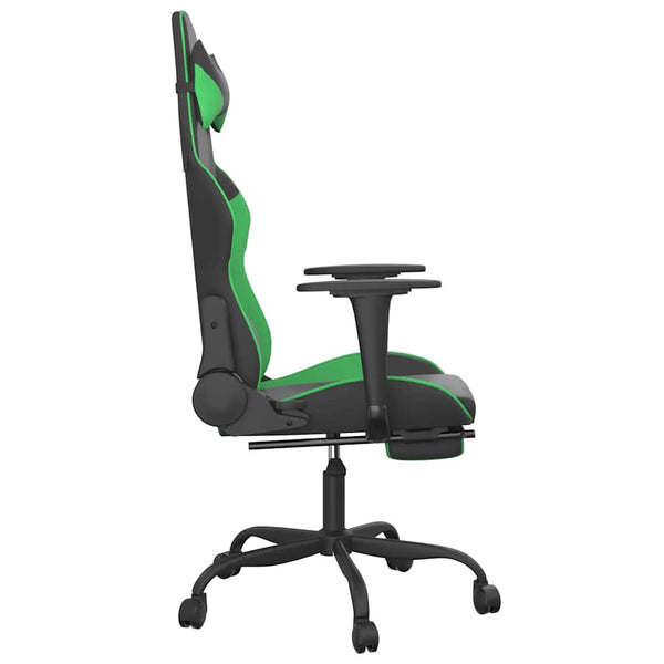 Gaming Stuhl mit Massage, Fußstütze Schwarz & Grün