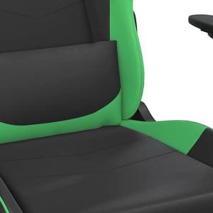 Gaming Stuhl mit Massage, Fußstütze Schwarz & Grün