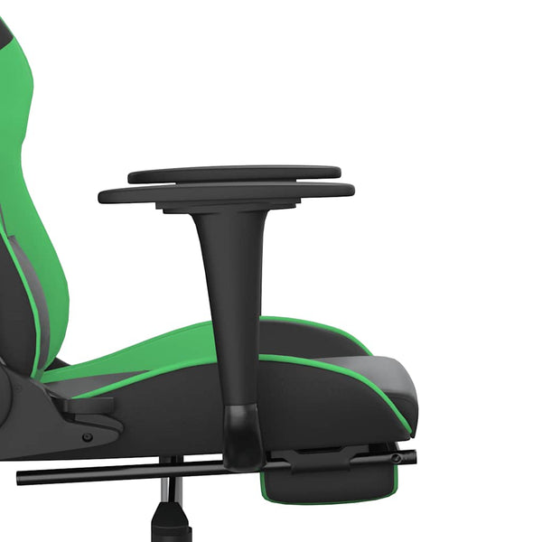 Gaming Stuhl mit Massage, Fußstütze Schwarz & Grün