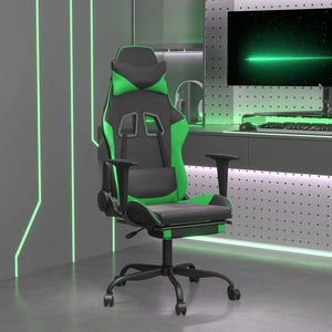 Gaming Stuhl mit Massage, Fußstütze Schwarz & Grün