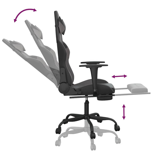 Gaming Stuhl mit Massage & Fußstütze