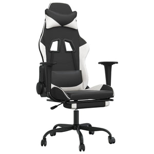 Gaming Stuhl mit Massage Schwarz/Weiß