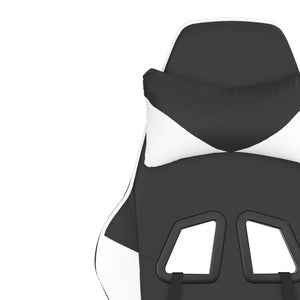Gaming Stuhl mit Massage Schwarz/Weiß