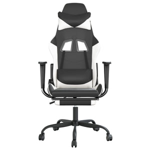 Gaming Stuhl mit Massage Schwarz/Weiß