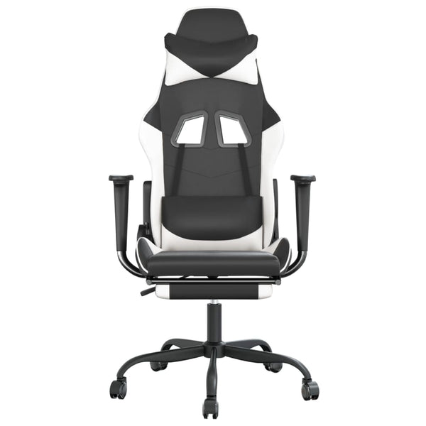 Gaming Stuhl mit Massage Schwarz/Weiß