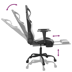 Gaming Stuhl mit Massage Schwarz/Weiß