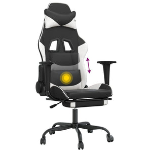 Gaming Stuhl mit Massage Schwarz/Weiß