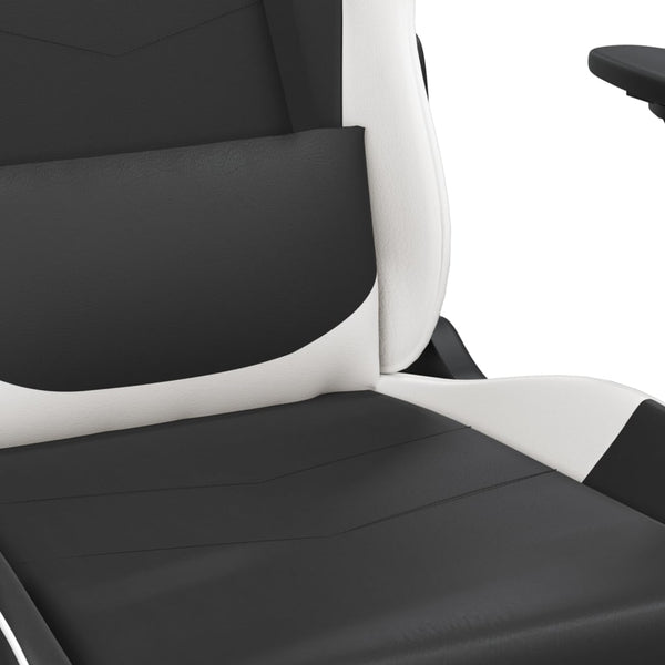 Gaming Stuhl mit Massage Schwarz/Weiß