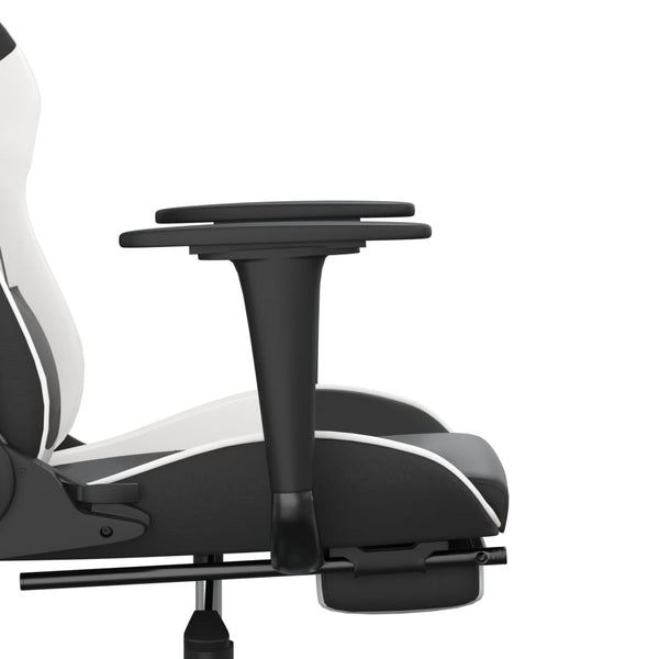 Gaming Stuhl mit Massage Schwarz/Weiß