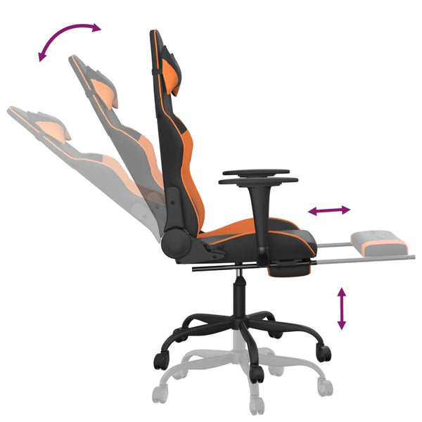 Gaming Stuhl mit Massage Schwarz Orange