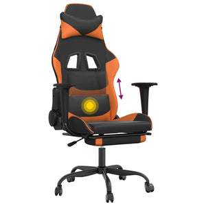 Gaming Stuhl mit Massage Schwarz Orange