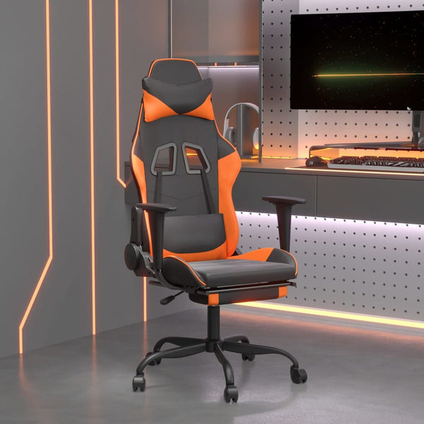 Gaming Stuhl mit Massage Schwarz Orange