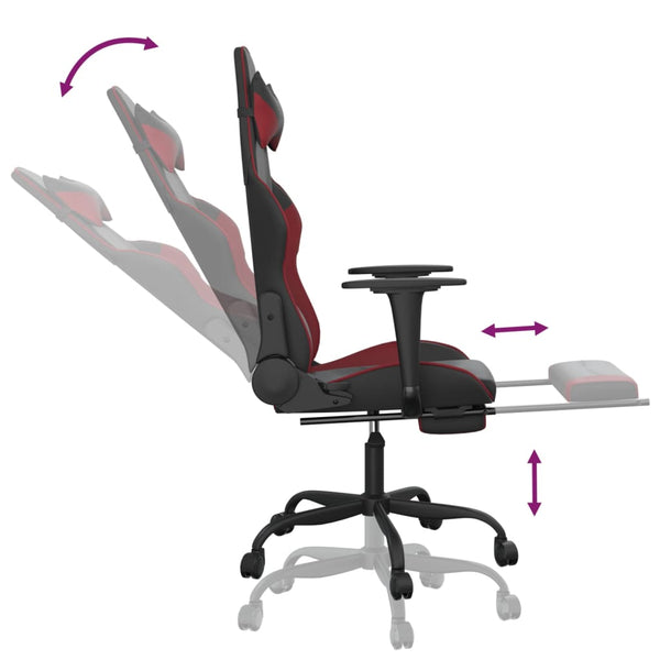 Gaming Stuhl mit Massage & Fußstütze