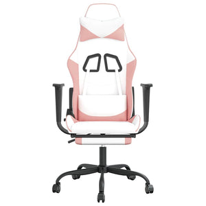 Gaming Stuhl mit Massage Weiß Rosa