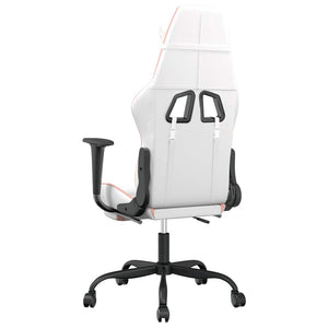 Gaming Stuhl mit Massage Weiß Rosa