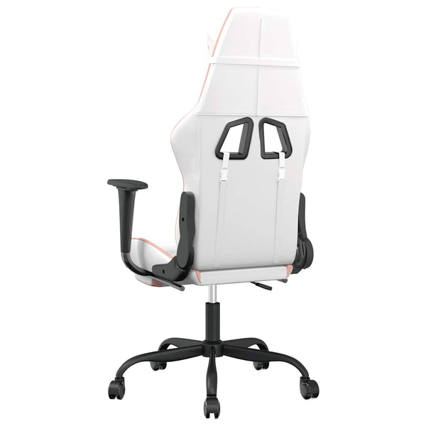 Gaming Stuhl mit Massage Weiß Rosa