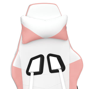 Gaming Stuhl mit Massage Weiß Rosa
