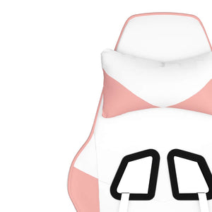 Gaming Stuhl mit Massage Weiß Rosa