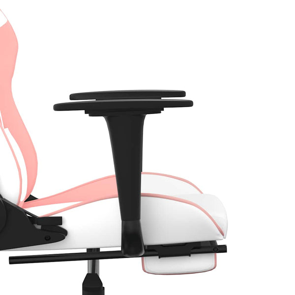 Gaming Stuhl mit Massage Weiß Rosa