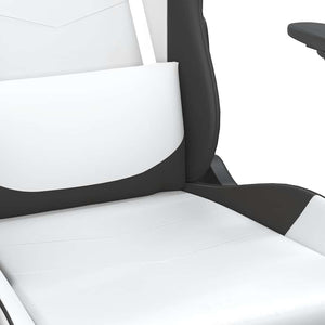 Gaming Stuhl mit Massage & Fußstütze Weiß/Schwarz
