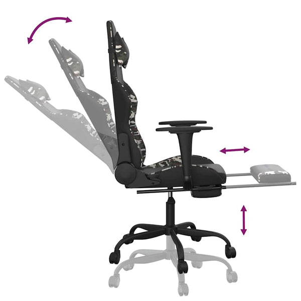 Gaming Stuhl mit Massage & Fußstütze