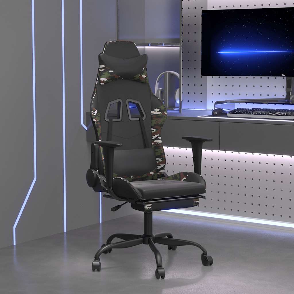 Gaming Stuhl mit Massage & Fußstütze